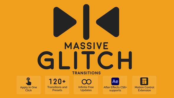 Massive Glitch Transitions Elements template preview