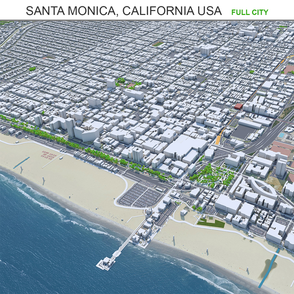 [DOWNLOAD]Santa Monica city California USA 3d model 20km