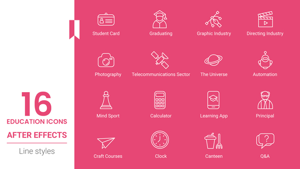 Education Line Icons pack