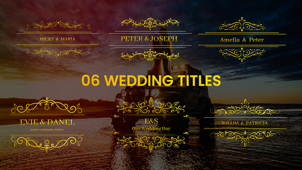 Golden Fonts Wedding Titles