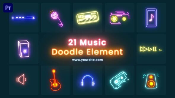 Music Doodles Premiere Pro Element Pack