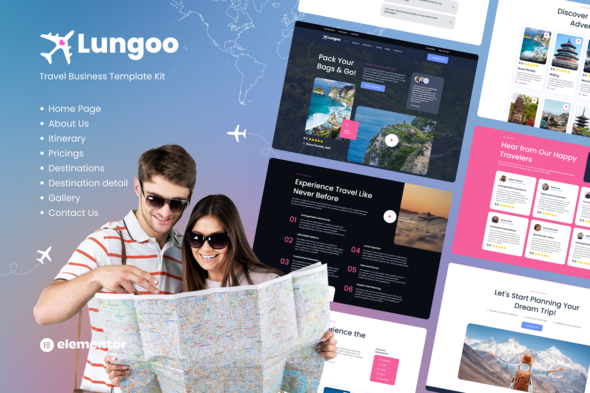 Lungoo - Travel Business Elementor Template Kit