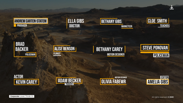 Corporate Lower Thirds 1.0 - AE Elements template preview