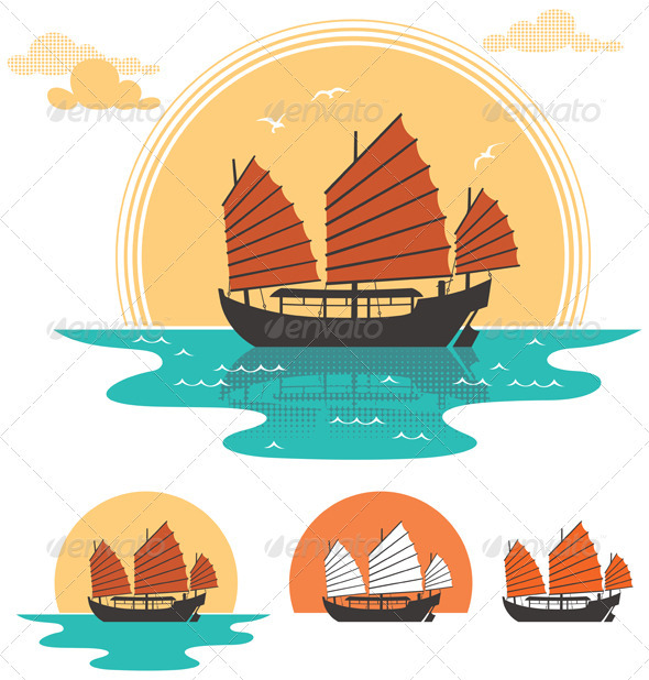Junk Boat - Travel Conceptual