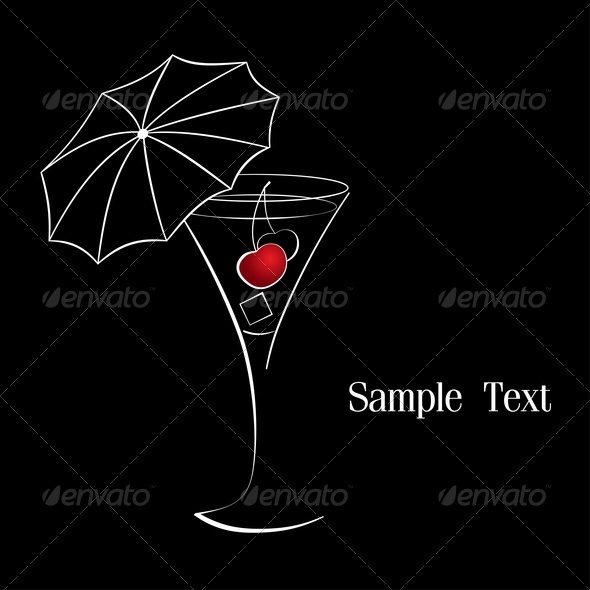 Cocktail With Cherry - Food Objects