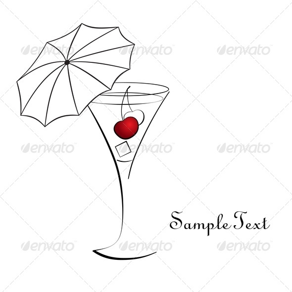 Cocktail With Cherry - Food Objects