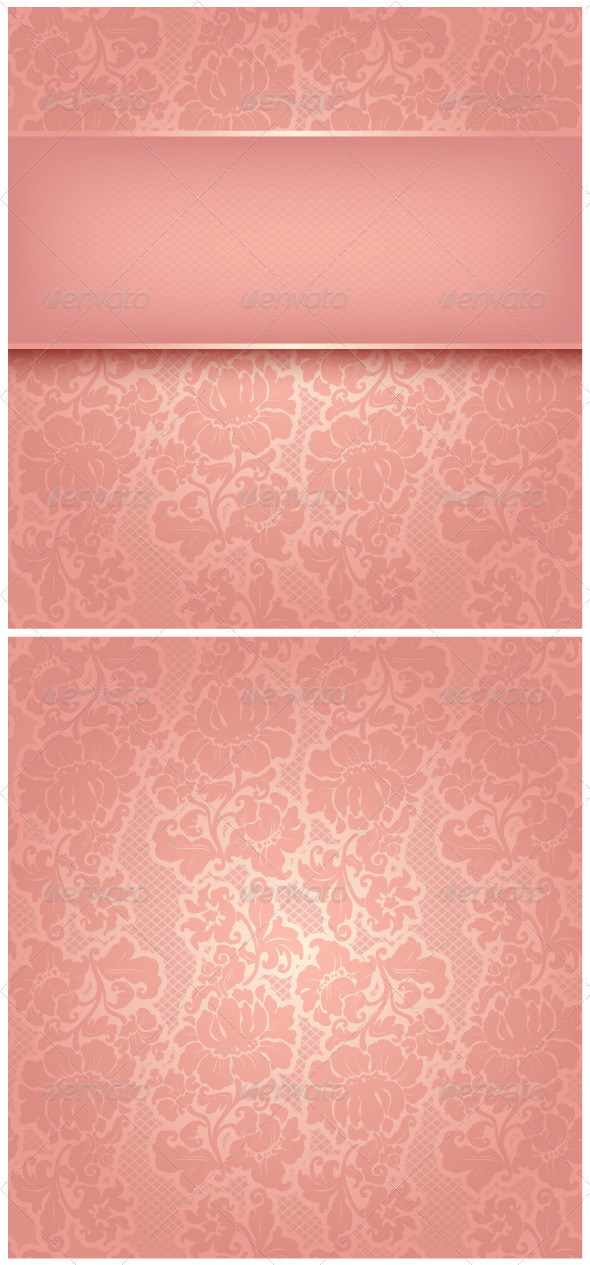 Ornamental Pink Greeting Card - Backgrounds Decorative