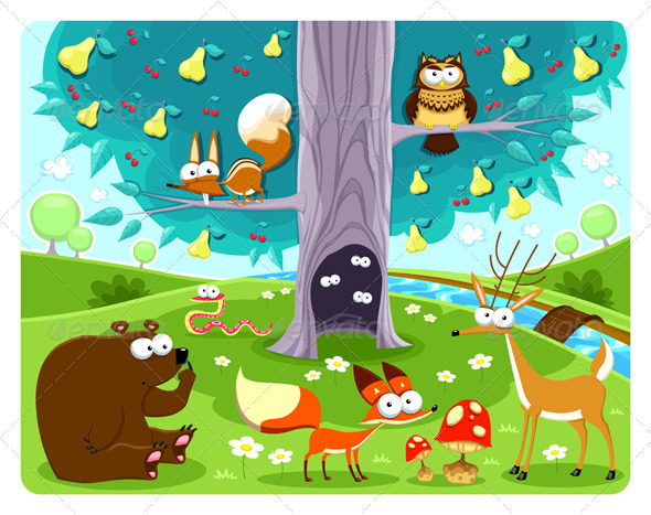 Animals and Tree - Animals Characters