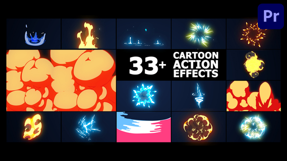 Cartoon Action Effects | Premiere Pro MOGRT
