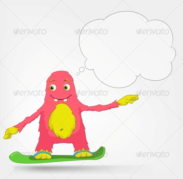 Funny Monster - Snowboarding - Monsters Characters