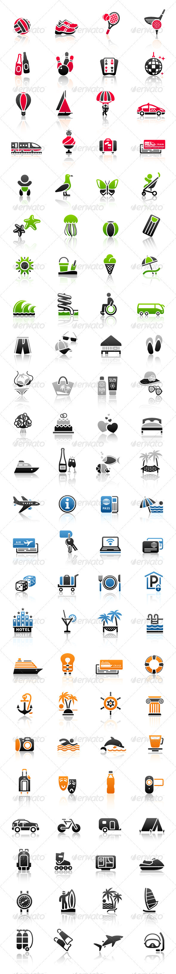 Vacation Signs. Travel Symbols. Recreation Icons. - Web Icons