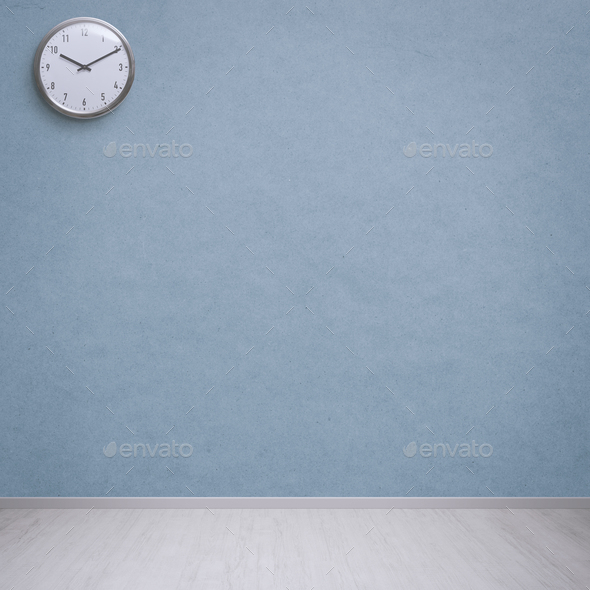 Room interior wall with clock - Stock Photo - Images