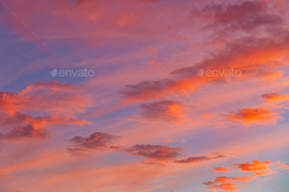 Red Clouds.  - Stock Photo - Images