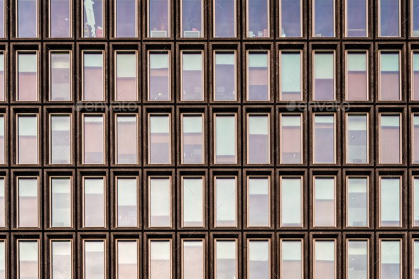 Abstract modern architecture facade. Frontal view of windows in facade - Stock Photo - Images