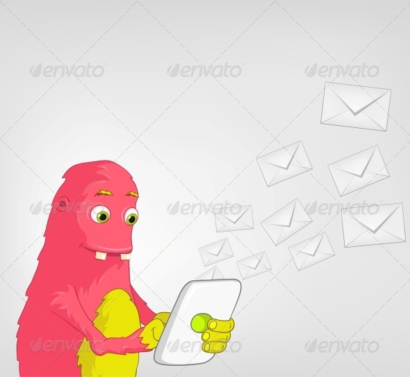 Funny Monster - Tablet User - Monsters Characters