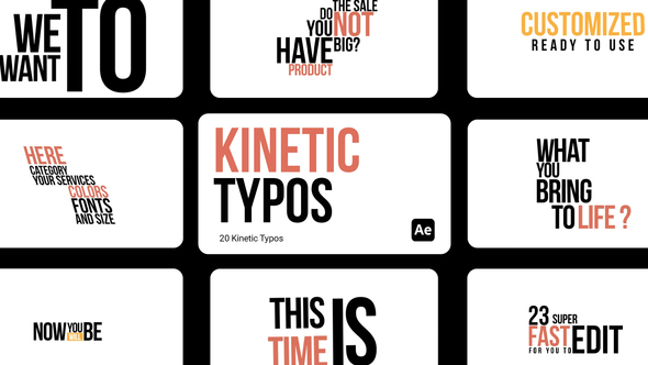Kinetic Typos for After Effects Titles template preview