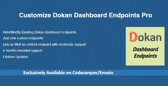 Customize Dokan Dashboard Endpoints Pro