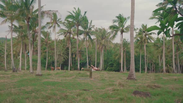 Man Exercising on Balinese Island alt