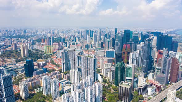 aerial view hyperlapse 4k video of the Marina Bay Sands in Singapore alt