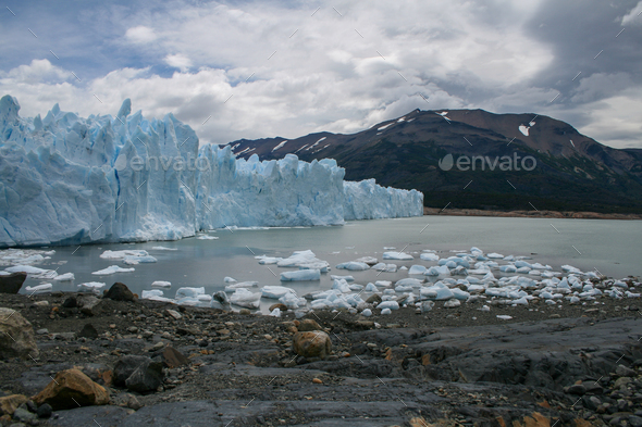 the Perito Moreno Glacier and surroundings in Los Glaciares National Park in Argentina - Stock Photo - Images