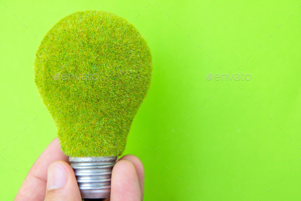 Hand holding eco light bulb energy concept - Stock Photo - Images