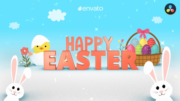 Happy Easter Greeting Intro for DaVinci Resolve