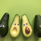 Avocados with googly eyes, whole and cut in half - PhotoDune Item for Sale