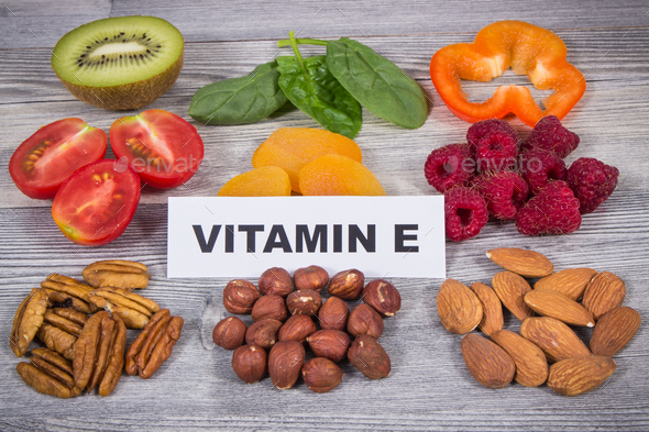 Nutritious food containing natural vitamin E and minerals. Healthy eating - Stock Photo - Images