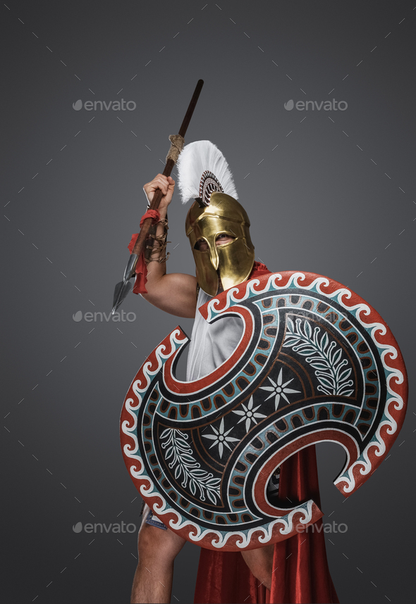 greek spear and shield
