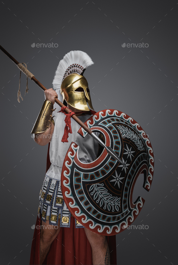 greek spear and shield