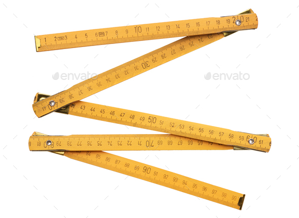 Yellow folding ruler - Stock Photo - Images