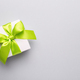 White gift box with green ribbon - PhotoDune Item for Sale