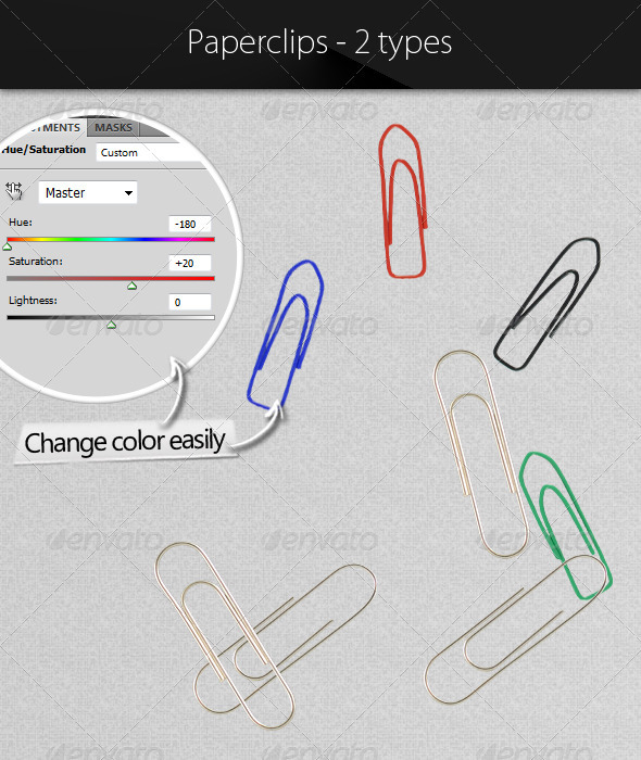 Paperclips 2 Types - Home & Office Isolated Objects