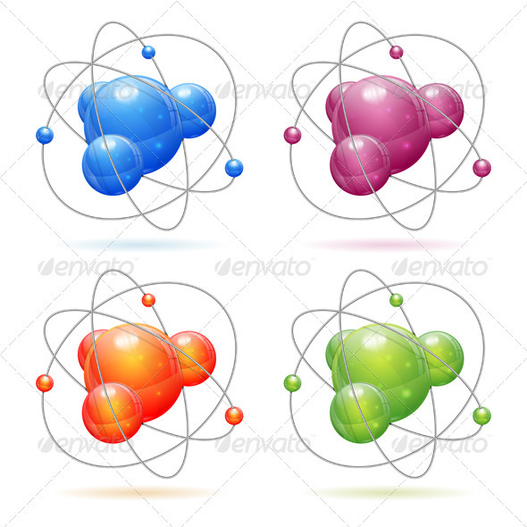 Set of Atom Models - Health/Medicine Conceptual