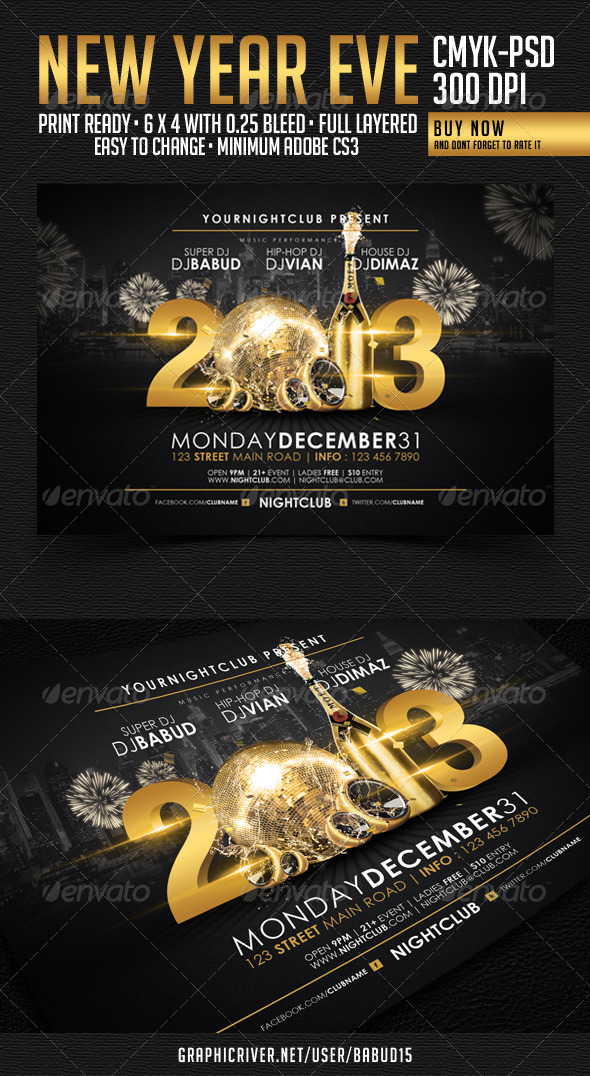 New Year Flyer Template - Events Flyers