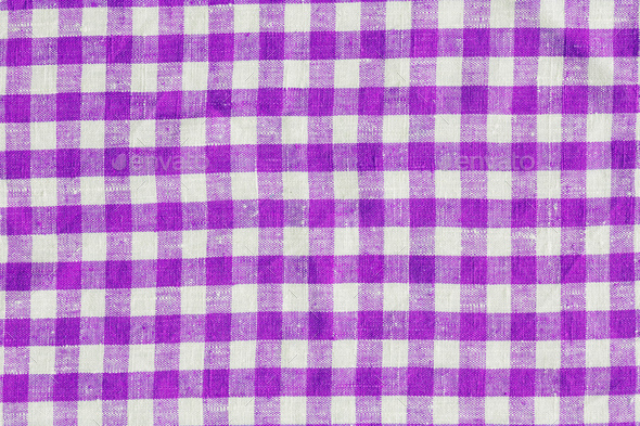 Magenta Print Scottish Square Cloth. Gingham Pattern Tartan Checked Plaids. Pastel Backgrounds For