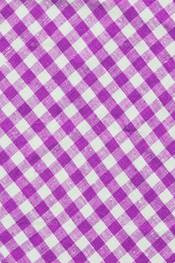 Magenta Print Scottish Square Cloth. Gingham Pattern Tartan Checked Plaids. Pastel Backgrounds For