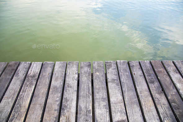 Wooden pier on the lake - Stock Photo - Images