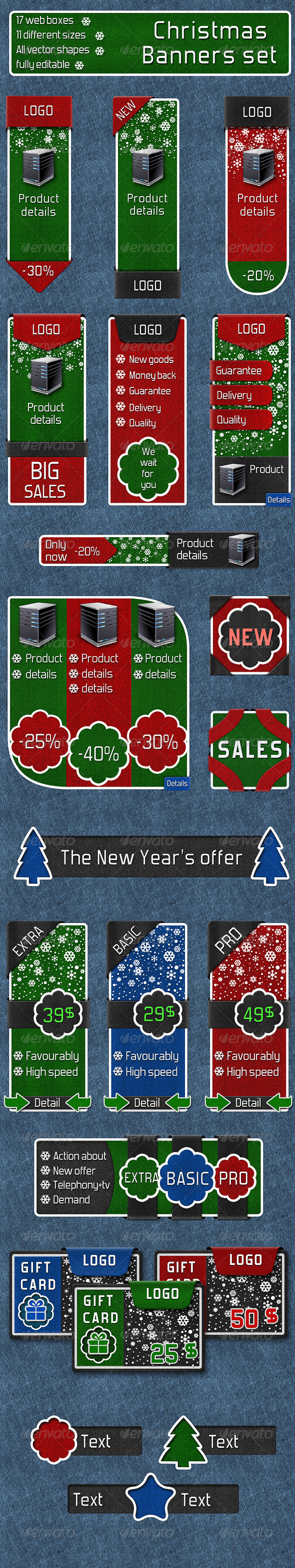 Chirstmas Banners Set - Banners & Ads Web Elements