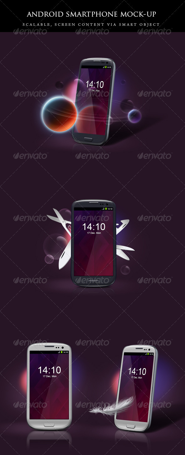 Android smartphone mockup set - Mobile Displays