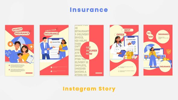 Insurance Illustration Instagram Story