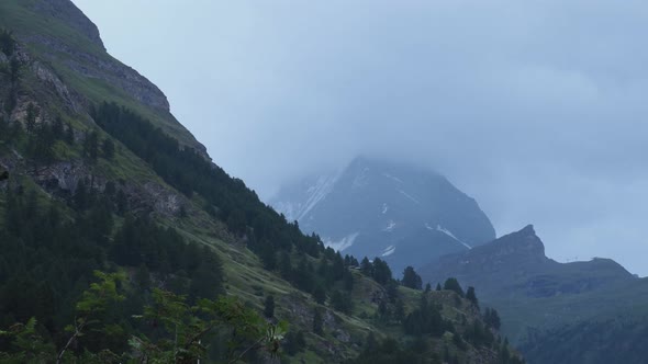 Matterhorn Time lapse 4k video. Beautiful nature of Matterhorn mountain Zermatt Switzerland Alps. Mo