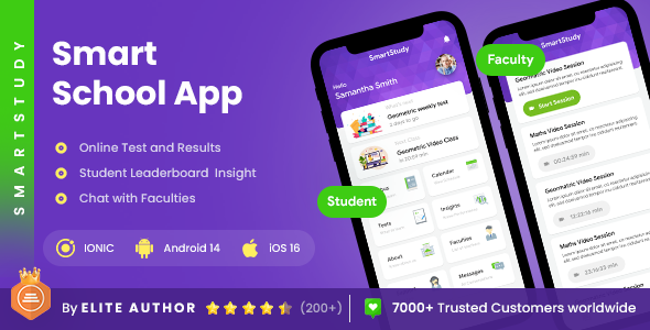 4 App Template| Online Class App Coaching App Online Exam Learning App| Online Study App| SmartStudy