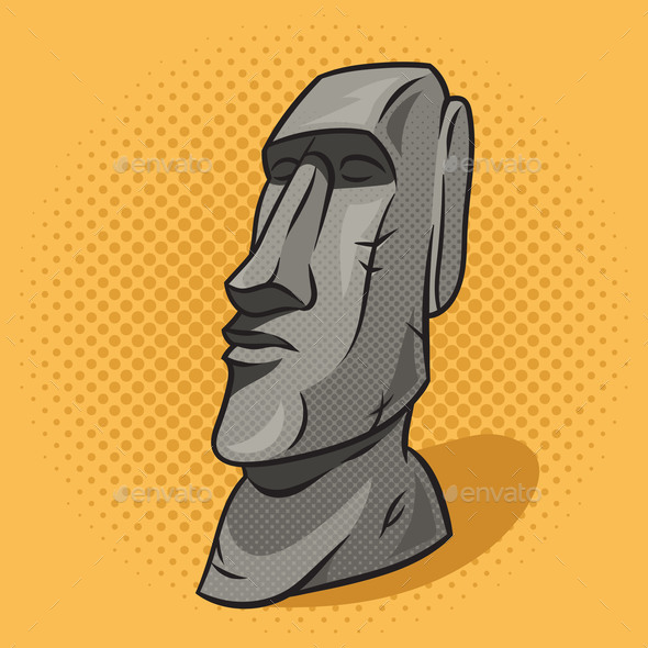 Moai Statue Vector Art PNG Images