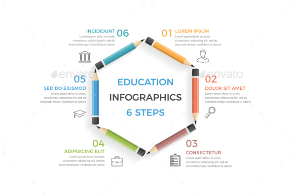 Education Infographics - 6 Pencils