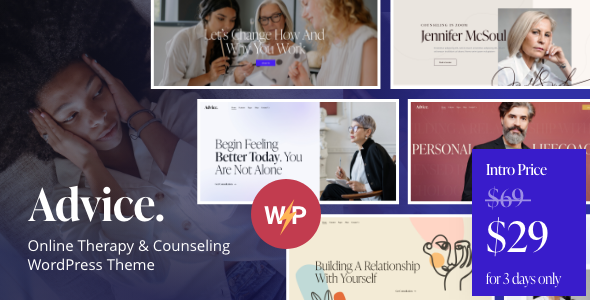 Advice - Online Therapy & Counseling WordPress Theme