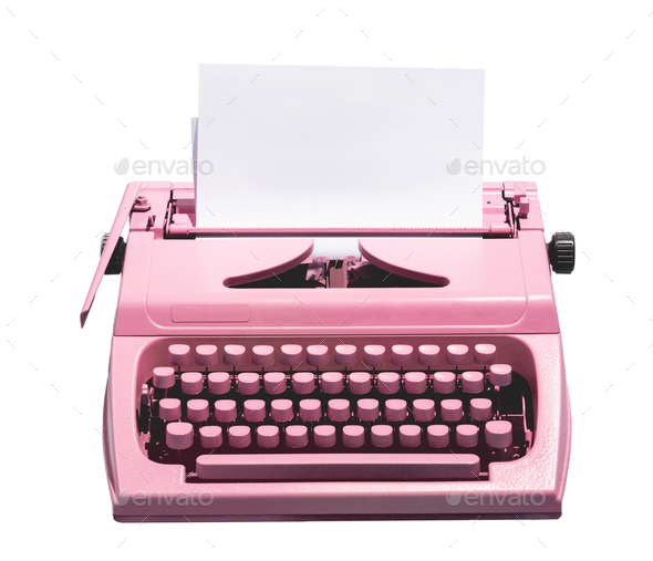 Vintage typewriter with a white blank page Stock Photo by photocreo