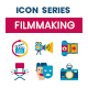 90 Filmmaking Icons | Dualine Flat Series