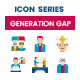 70 Generation Gap Icons | Dualine Flat Series