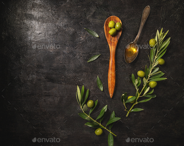 Top view of olives concept - Stock Photo - Images